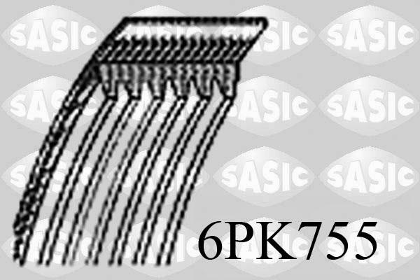 Sasic 6PK755 - Поліклиновий ремінь autozip.com.ua
