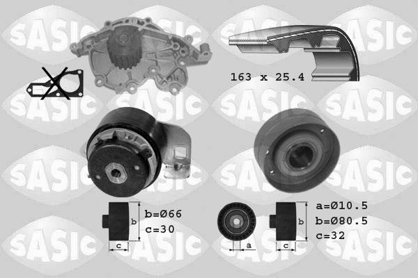 Sasic 3904001 - Водяний насос + комплект зубчатого ременя autozip.com.ua