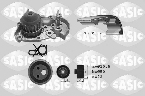 Sasic 3904002 - Водяний насос + комплект зубчатого ременя autozip.com.ua