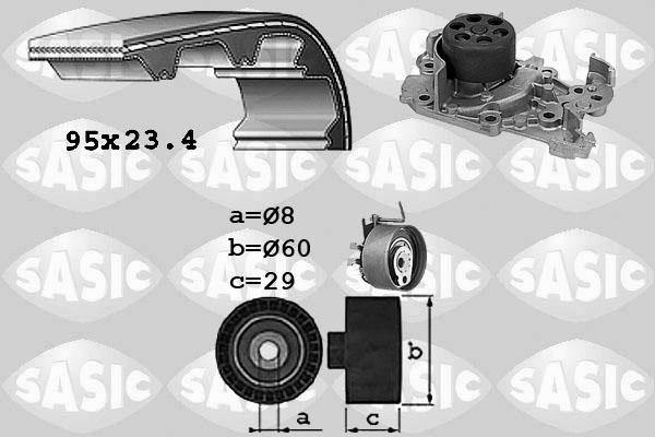 Sasic 3904029 - Водяний насос + комплект зубчатого ременя autozip.com.ua