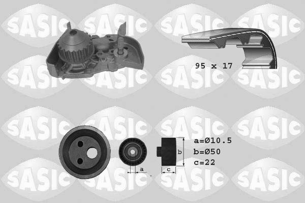 Sasic 3904025 - Водяний насос + комплект зубчатого ременя autozip.com.ua