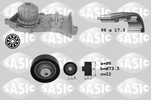 Sasic 3904026 - Водяний насос + комплект зубчатого ременя autozip.com.ua