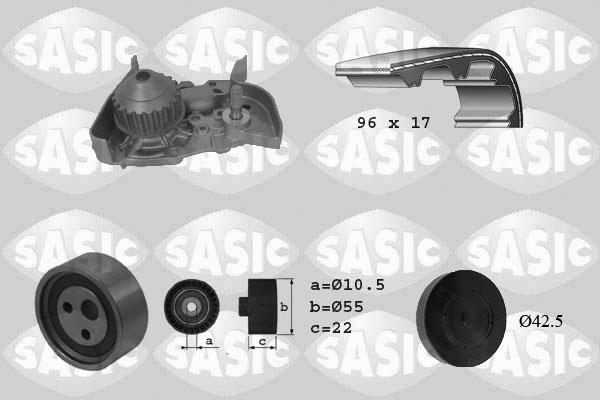 Sasic 3904023 - Водяний насос + комплект зубчатого ременя autozip.com.ua