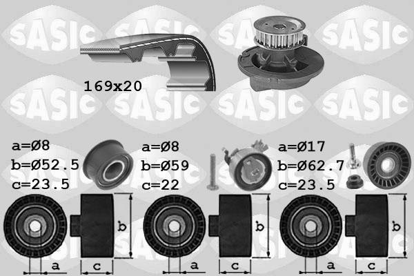 Sasic 3906099 - Водяний насос + комплект зубчатого ременя autozip.com.ua