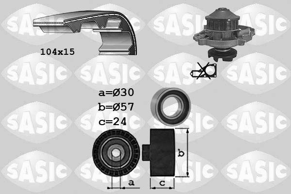 Sasic 3906098 - Водяний насос + комплект зубчатого ременя autozip.com.ua