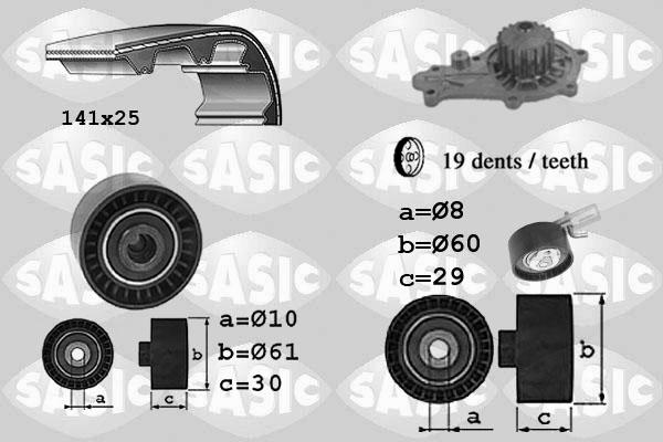 Sasic 3906097 - Водяний насос + комплект зубчатого ременя autozip.com.ua