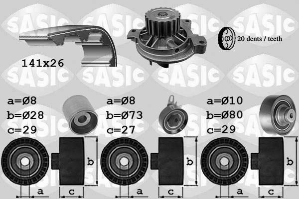 Sasic 3906059 - Водяний насос + комплект зубчатого ременя autozip.com.ua