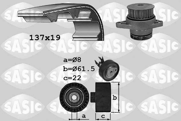 Sasic 3906054 - Водяний насос + комплект зубчатого ременя autozip.com.ua