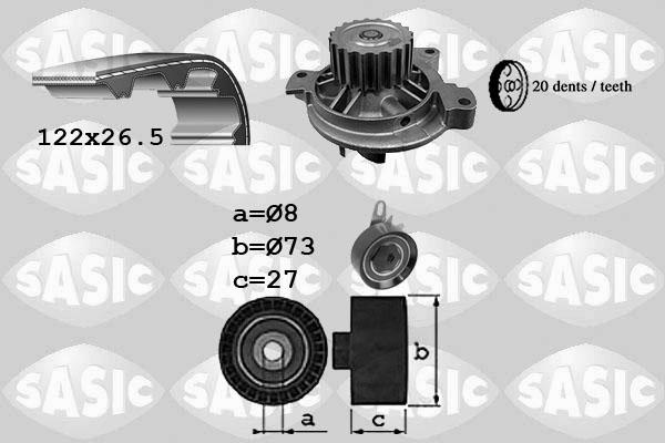 Sasic 3906050 - Водяний насос + комплект зубчатого ременя autozip.com.ua