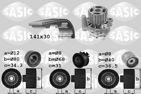 Sasic 3906053 - Водяний насос + комплект зубчатого ременя autozip.com.ua