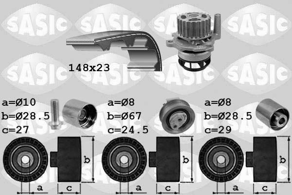 Sasic 3906057 - Водяний насос + комплект зубчатого ременя autozip.com.ua