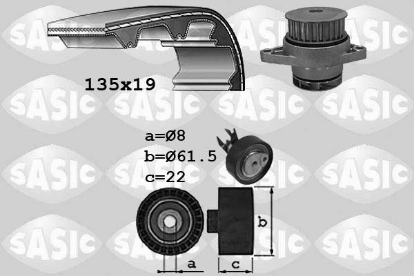 Sasic 3906065 - Водяний насос + комплект зубчатого ременя autozip.com.ua