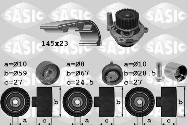 Sasic 3906068 - Водяний насос + комплект зубчатого ременя autozip.com.ua