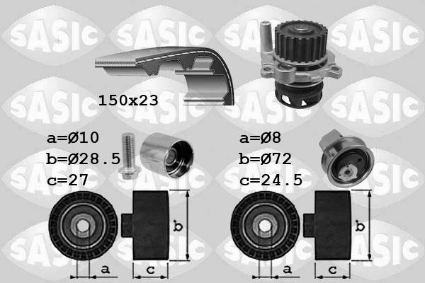 Sasic 3906063 - Водяний насос + комплект зубчатого ременя autozip.com.ua