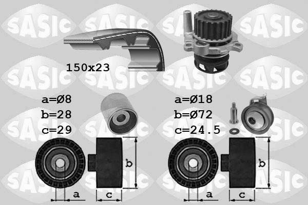 Sasic 3906062 - Водяний насос + комплект зубчатого ременя autozip.com.ua