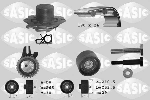 Sasic 3906004 - Водяний насос + комплект зубчатого ременя autozip.com.ua