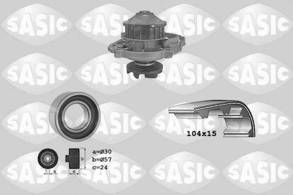 Sasic 3906015 - Водяний насос + комплект зубчатого ременя autozip.com.ua