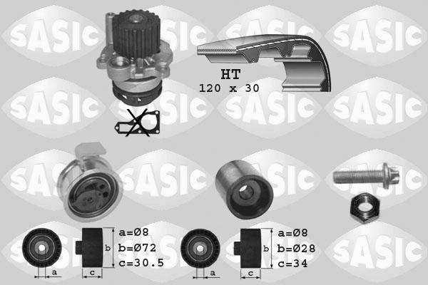 Sasic 3906010 - Водяний насос + комплект зубчатого ременя autozip.com.ua