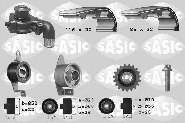 Sasic 3906013 - Водяний насос + комплект зубчатого ременя autozip.com.ua