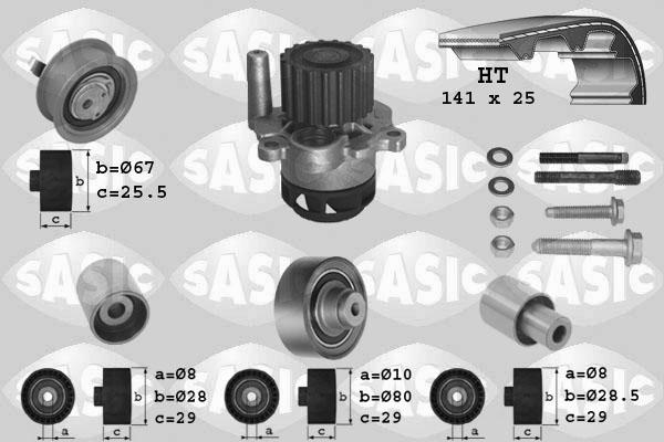 Sasic 3906089 - Водяний насос + комплект зубчатого ременя autozip.com.ua