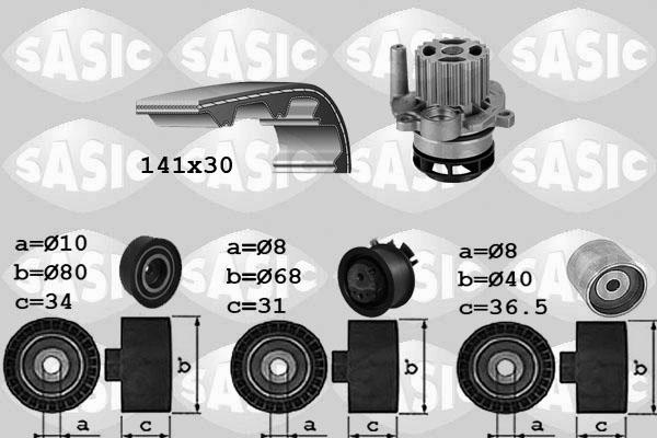 Sasic 3906084 - Водяний насос + комплект зубчатого ременя autozip.com.ua