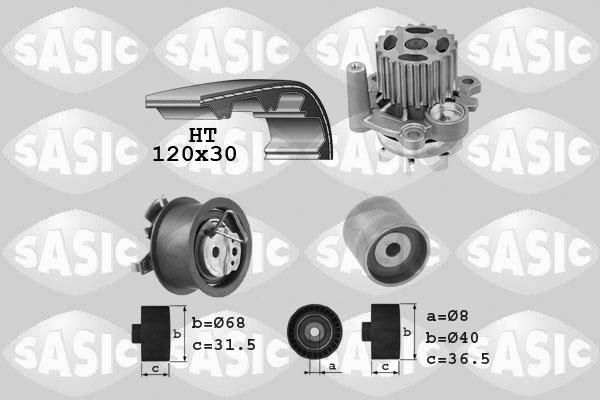 Sasic 3906080 - Водяний насос + комплект зубчатого ременя autozip.com.ua