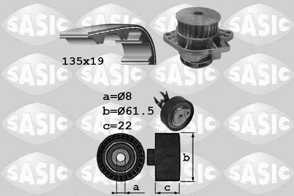 Sasic 3906087 - Водяний насос + комплект зубчатого ременя autozip.com.ua