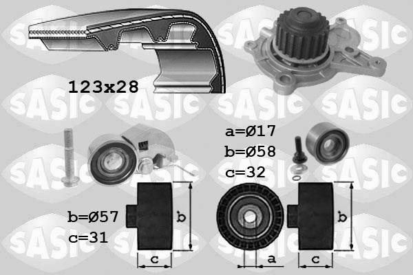 Sasic 3906039 - Водяний насос + комплект зубчатого ременя autozip.com.ua