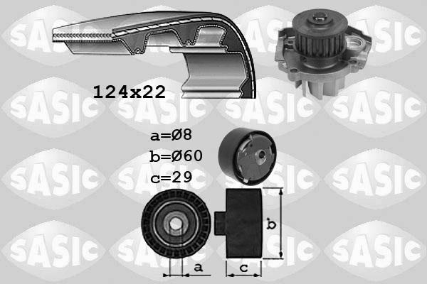 Sasic 3906037 - Водяний насос + комплект зубчатого ременя autozip.com.ua