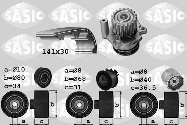 Sasic 3906029 - Водяний насос + комплект зубчатого ременя autozip.com.ua