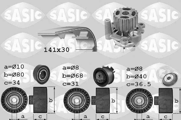 Sasic 3906028 - Водяний насос + комплект зубчатого ременя autozip.com.ua