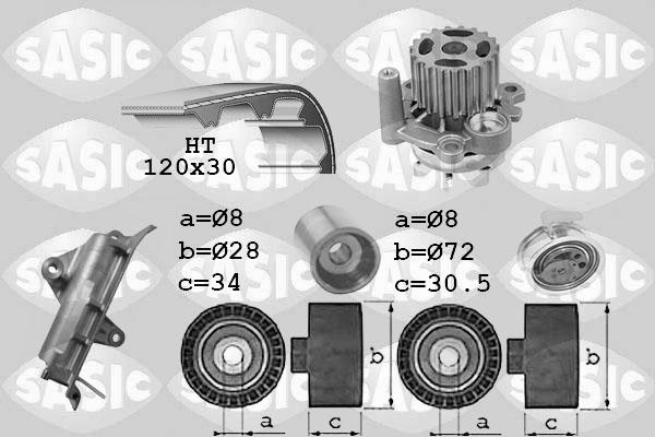Sasic 3906022 - Водяний насос + комплект зубчатого ременя autozip.com.ua