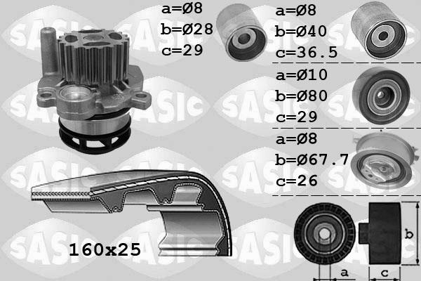 Sasic 3906079 - Водяний насос + комплект зубчатого ременя autozip.com.ua