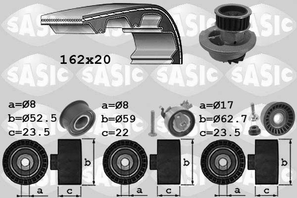 Sasic 3906073 - Водяний насос + комплект зубчатого ременя autozip.com.ua