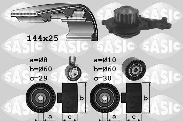 Sasic 3906109 - Водяний насос + комплект зубчатого ременя autozip.com.ua