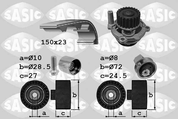 Sasic 3906101 - Водяний насос + комплект зубчатого ременя autozip.com.ua