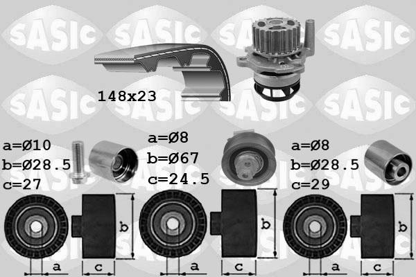 Sasic 3906103 - Водяний насос + комплект зубчатого ременя autozip.com.ua