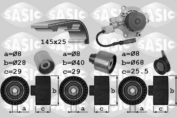 Sasic 3906113 - Водяний насос + комплект зубчатого ременя autozip.com.ua