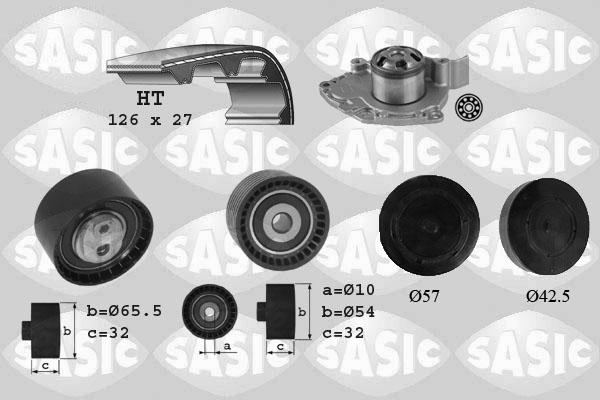 Sasic 3900046 - Водяний насос + комплект зубчатого ременя autozip.com.ua