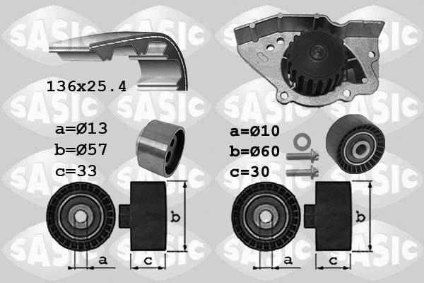 Sasic 3900041 - Водяний насос + комплект зубчатого ременя autozip.com.ua