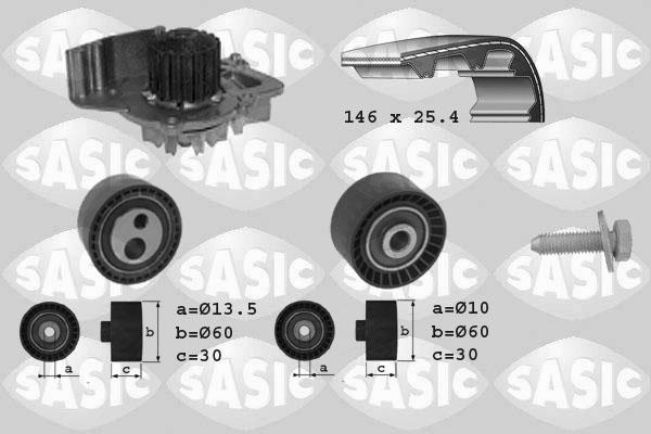 Sasic 3900006 - Водяний насос + комплект зубчатого ременя autozip.com.ua