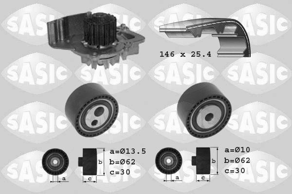 Sasic 3900008 - Водяний насос + комплект зубчатого ременя autozip.com.ua