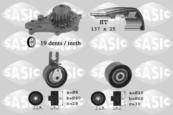 Sasic 3900014 - Водяний насос + комплект зубчатого ременя autozip.com.ua