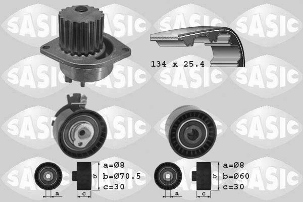 Sasic 3900015 - Водяний насос + комплект зубчатого ременя autozip.com.ua