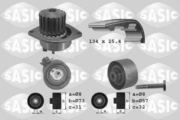 Sasic 3900016 - Водяний насос + комплект зубчатого ременя autozip.com.ua