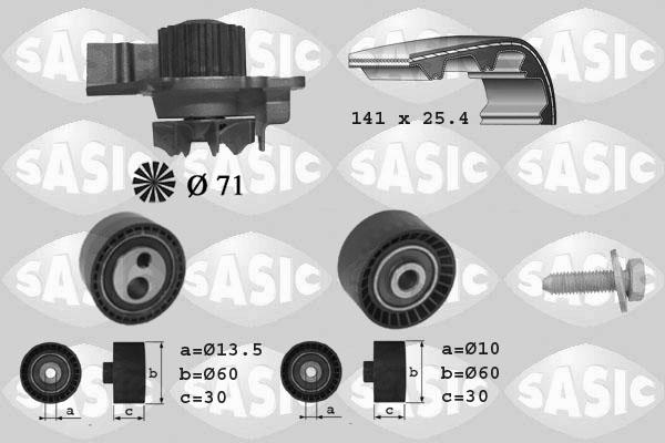 Sasic 3900011 - Водяний насос + комплект зубчатого ременя autozip.com.ua
