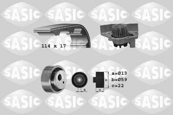 Sasic 3900036 - Водяний насос + комплект зубчатого ременя autozip.com.ua