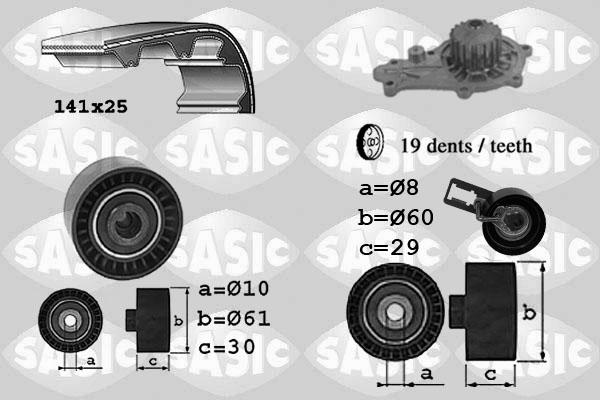 Sasic 3900031 - Водяний насос + комплект зубчатого ременя autozip.com.ua