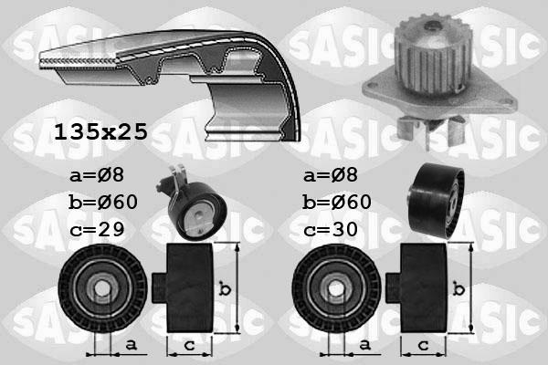 Sasic 3900032 - Водяний насос + комплект зубчатого ременя autozip.com.ua