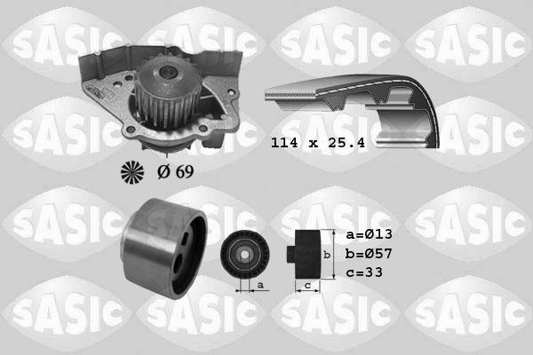 Sasic 3900023 - Водяний насос + комплект зубчатого ременя autozip.com.ua